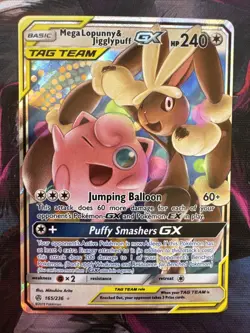 Pokemon Mega Lopunny & Jigglypuff GX 165/236 Cosmic Eclipse Tag Team *NM-* 🎀 - Image 1
