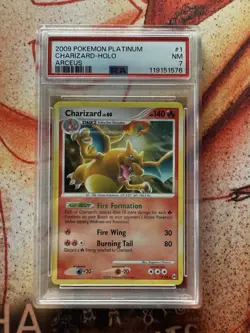 2009 POKEMON PLATINUM ARCEUS CHARIZARD HOLO 1/99 PSA 7 - Image 4