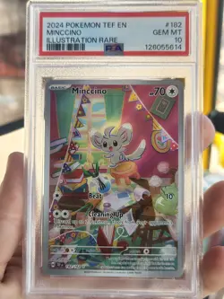 Minccino 182/162 Illustration Rare Temporal Forces Pokemon Card PSA 10 - Image 1