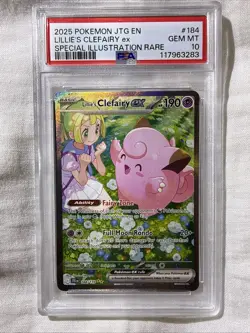 Pokemon TCG Lillie's Clefairy EX 184/159 Special Illustration Rare Card PSA 10 - Image 1