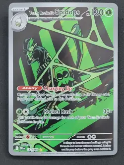 Team Rocket's Spidops 187/182 Illustration Rare Destined Rivals Pokemon TCG - Image 1