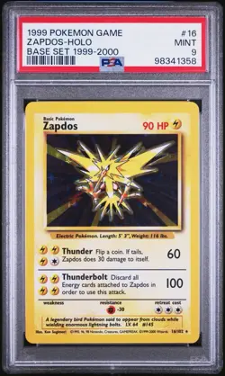 Pokemon Zapdos Holo Base Set 4th UK Print 1999-2000 PSA 9 POP 29 - Image 1