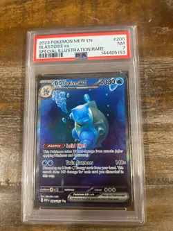 POKEMON 2023 MEW En 151 Special Illustration Rare BLASTOISE EX #200 PSA 7 RARE - Image 1