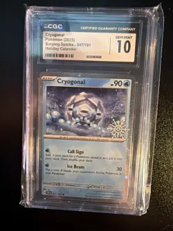 2025 POKEMON CRYOGONAL HOLIDAY CALENDAR 047/191 CGC 10 PT - Image 1
