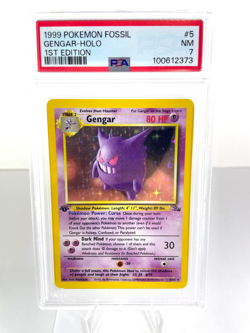 1st Edition Gengar 5/62 - Fossil - Holo - Pokemon - PSA 7 - Image 1