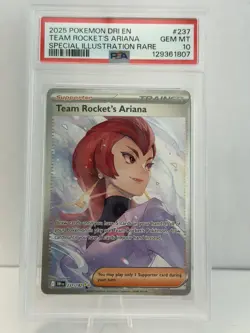 🚀 2025 POKEMON DRI EN-DESTINED RIVALS 237/182 🔥 TEAM ROCKET'S ARIANA 💎 PSA 10 - Image 1
