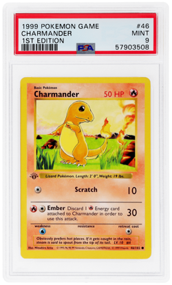 1999 Pokemon Base Set Charmander 1st Edition #46 PSA 9 - Image 1