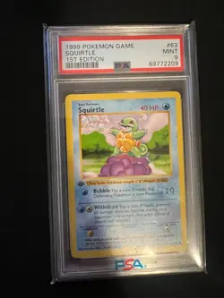 1999 POKEMON BASE SET 1ST EDITION #63 SQUIRTLE PSA 9 - Image 1