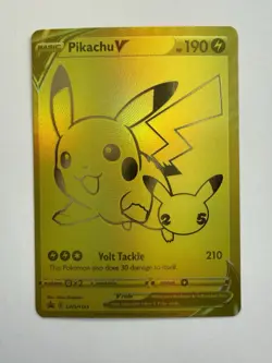 Pokemon Pikachu v SWSH145 Black Star Promo Celebrations English 2021 - Image 1