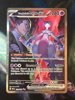Pokemon TCG Team Rocket's Mewtwo Ex Destined Rivals 231/182 SIR - Image 1