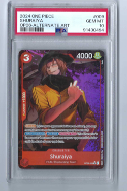 One Piece Card Shuraiya Alt Art OP06-009 Wings of the Captain PSA 10 Gem Mint - Image 1