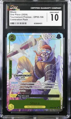 Shura OP05-106 CGC 10 Celebration 2024 Championship One Piece Card - Image 1