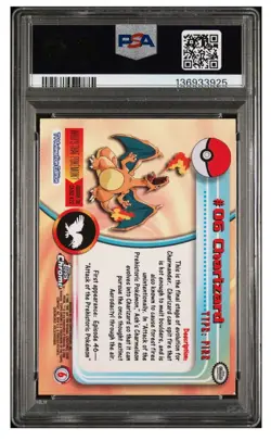 2000 Topps Chrome Pokemon TV #6 Charizard PSA 8 NM-MT Graded Vintage Card Series - Image 2