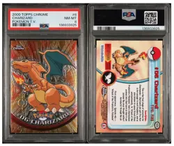 2000 Topps Chrome Pokemon TV #6 Charizard PSA 8 NM-MT Graded Vintage Card Series - Image 3