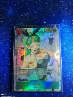 Waifu Card Bulma Manga Hot Bunny Dragon Ball Z Holo Mint - Image 1