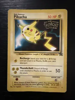 Pikachu Black Star Promo Heavily Played #4 Pokemon Card Pokemon First Movie TCG - Image 1