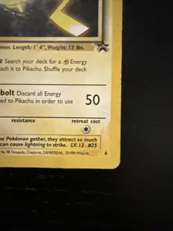 Pikachu Black Star Promo Heavily Played #4 Pokemon Card Pokemon First Movie TCG - Image 4