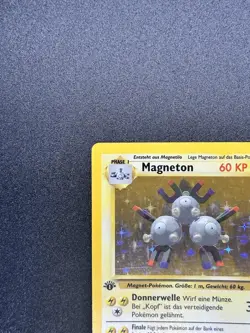 Pokemon TCG Magneton Base Set Holo 1st Edition Rare Card 9/102 NM German Vintage - Image 4