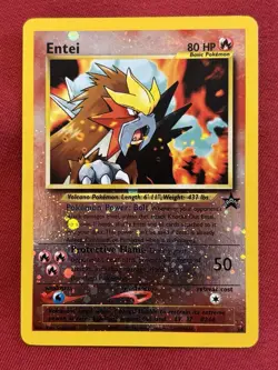 Entei 34 Holo Black Star Rare Promo WOTC Pokemon Card LP - Image 1