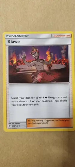 Kiawe - Pokemon TCG - LP - Uncommon - Burning Shadows - Free UK P&P - Image 1