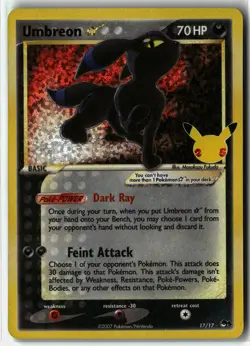 Umbreon Star ⭐ 17/17 Celebrations: Classic Collection Pokemon NM - Image 1