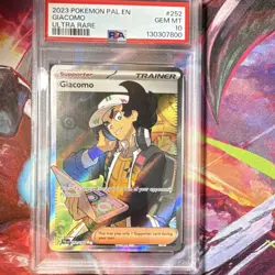 Pokemon Giacomo Ultra Rare Holo PSA 10 Sv02: Paldea Evolved 252/193 English TCG - Image 1