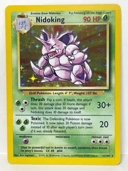 Pokemon Nidoking Base Set Holo Rare 11/102 - LP - Image 1