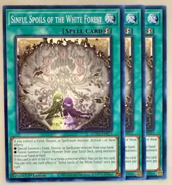 Yugioh! 3x Sinful Spoils of the White Forest SUDA-EN055 Common 1st Ed NM - Image 1