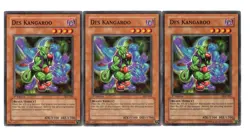 Yugioh- 3X Des Kangaroo - Common - 1st Edition - IOC-005 - Light Play - Image 1