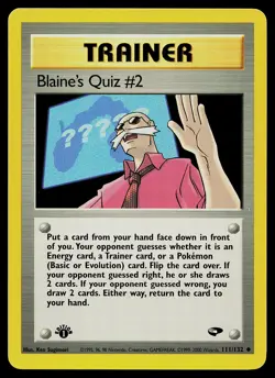 Pokemon Card - Blaine's Quiz #2 Gym Challenge 111/132 Uncommon 1st Edition - Image 1