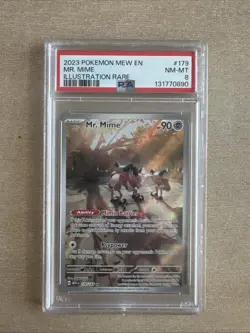 Pokemon TCG Mr. Mime Scarlet & Violet Holo Illustration Card 179/165 PSA 8 - Image 1