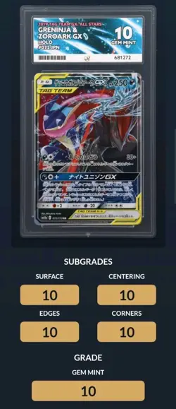 Greninja & Zoroark GX 072/173 Pokemon Card Tag Team All Stars Japanese Ace 10 - Image 3