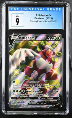Rillaboom V Shiny Full Art SV105/SV122 CGC 9 Mint Blue Label - Pokemon Card - Image 1