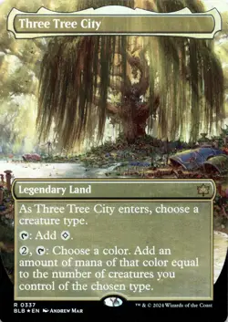 Three Tree City FOIL BORDERLESS #337 Bloomburrow Magic MTG NM - Image 1