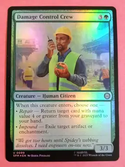 MTG - SPM - Foil - #99 - Damage Control Crew - LP 🌹DeityAphrodite - Image 1