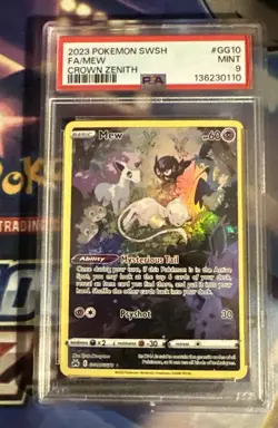 2023 POKEMON SWORD & SHIELD CROWN ZENITH #GG10 FULL ART/MEW PSA 9 - Image 1