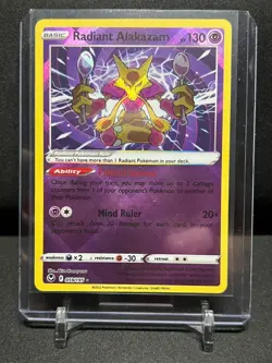 Radiant Alakazam 059/195 Holo Rare Pokemon 2022 Silver Tempest NM - Image 1