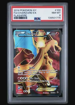 2014 Pokemon Xy Flashfire 100 Full Art Charizard Ex Psa 8 Near Mint To Mint - Image 1