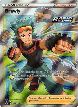 Pokemon TCG - Brawly (Full Art) 188/198 Chilling Reign - NM Free Shipping $5+ - Image 1