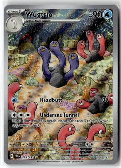 Wugtrio ⭐ 224/091 Holo Illustration Rare Paldean Fates 2024 Pokemon NM - Image 1