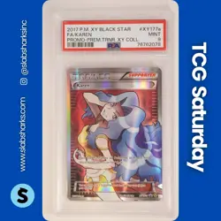 2013 POKEMON XY BS PROMO PREM TRAINER XY COLLECTION #XY177A KAREN FULL ART PSA 9 - Image 1