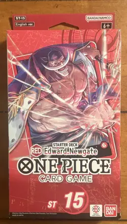 ONE PIECE TCG Edward Newgate (RED) STARTER DECK (ST-15) Sealed With PRB Pack! - Image 1