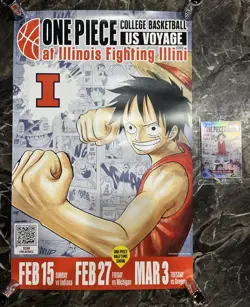 Monkey.D.Luffy One Piece P055 College Basketball US Voyage Card Illini NR - Image 1