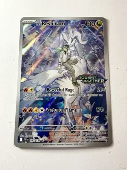 Pokemon Card N's Reshiram 167/159 STAMPED Journey Together Near Mint NM Box Top - Image 1