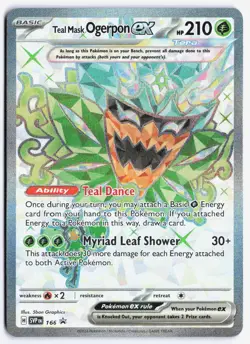 Teal Mask Ogerpon ex Pokemon TCG SV: Scarlet & Violet Promo Cards 166 NM - Image 1