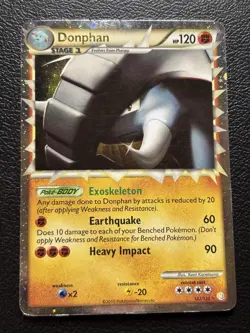 Donphan Prime 107/123 HGSS HeartGold Soulsilver Holo 2010 Pokemon TCG Card MP - Image 1