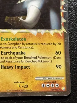 Donphan Prime 107/123 HGSS HeartGold Soulsilver Holo 2010 Pokemon TCG Card MP - Image 5