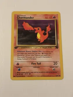 NM 1st Edition Charmander 50/82 Team Rocket Set Rare Vintage Pokemon Card - Image 1