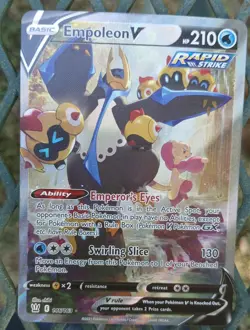 EMPOLEON V POKEMON CARD (ALTERNATE FULL ART) BATTLE STYLES 2021 - Image 1