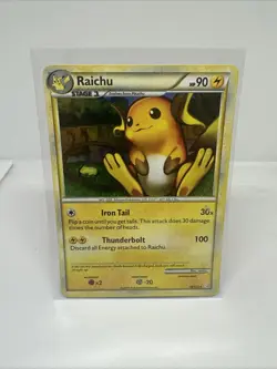 Pokemon Card - Raichu HeartGold SoulSilver 10/123 Holo Rare - MP - Image 1